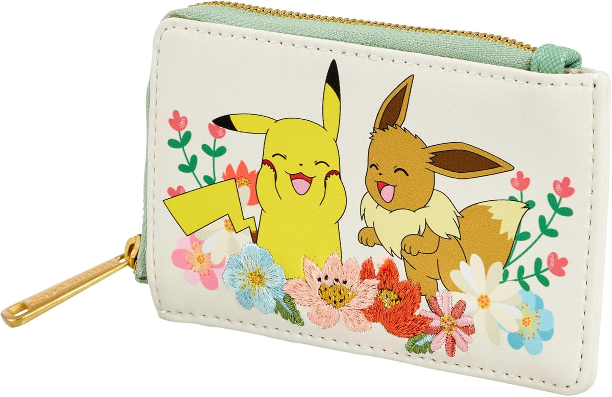 Pokemon Loungefly - Pikachu & Eevee Floral Wallet Purse