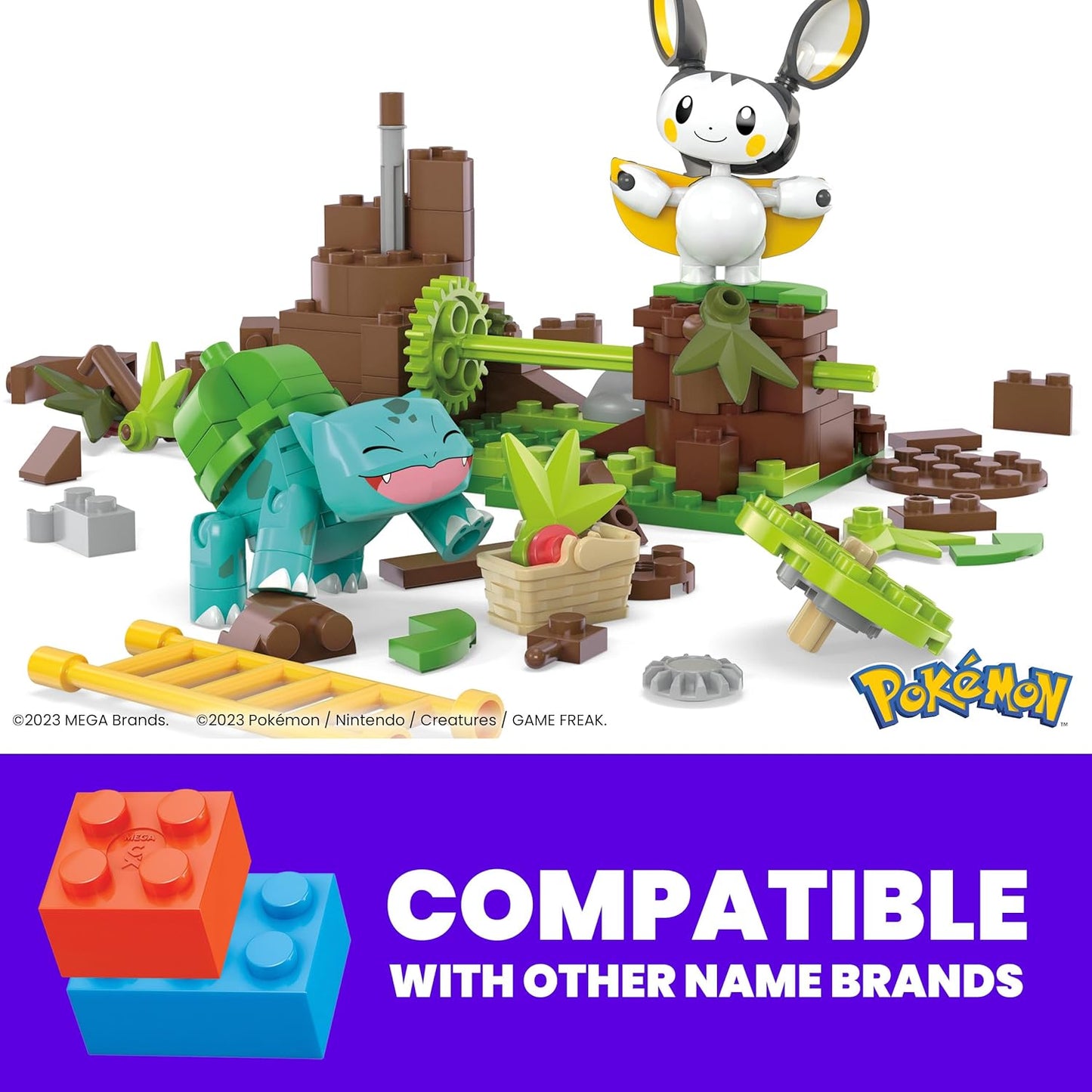 Mega Pokemon Building Blocks - Emolga & Bulbasaur - 194 Pieces