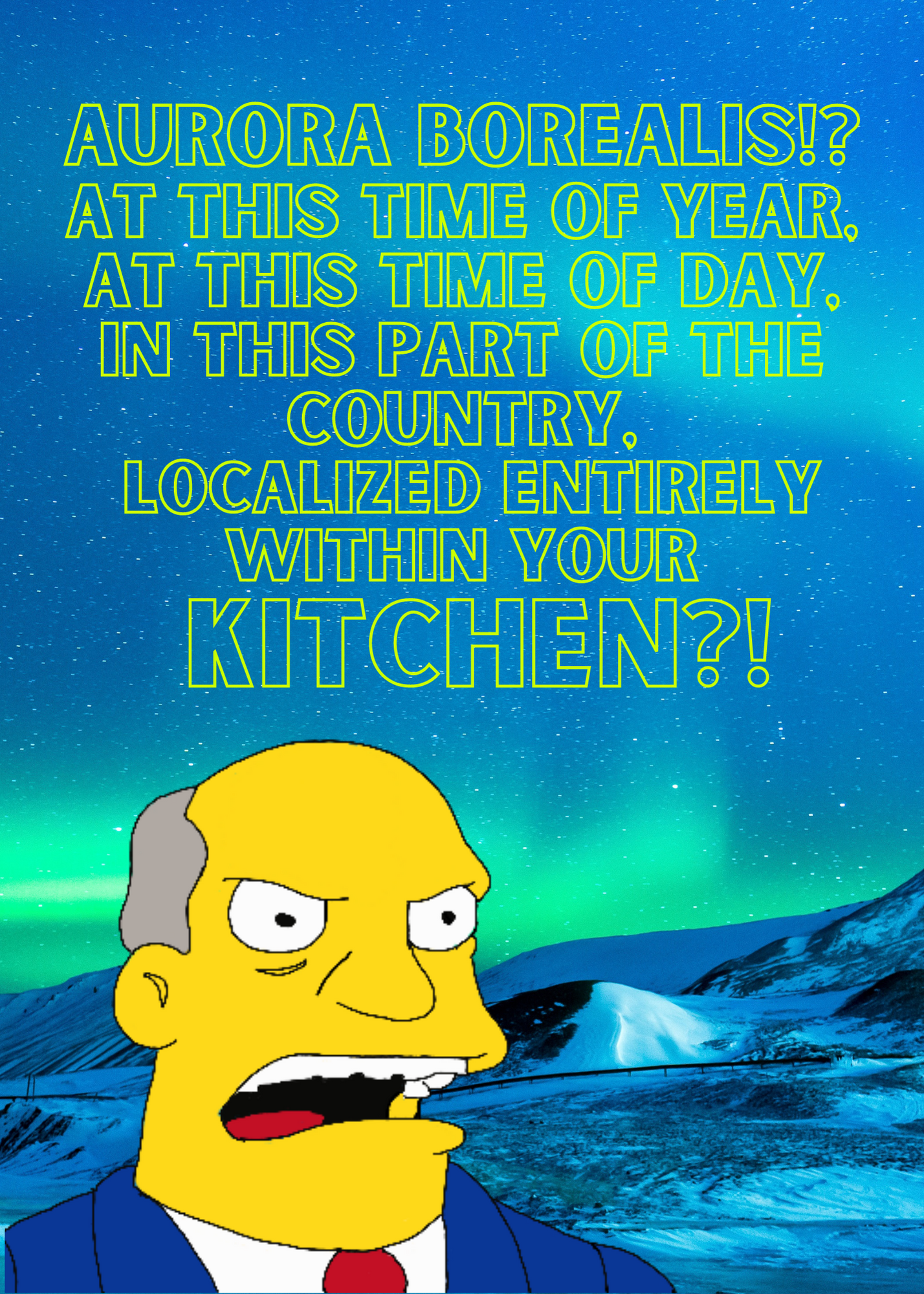 The Simpsons Aurora Borealis Card Superintendent Chalmers A5 Birthday Card