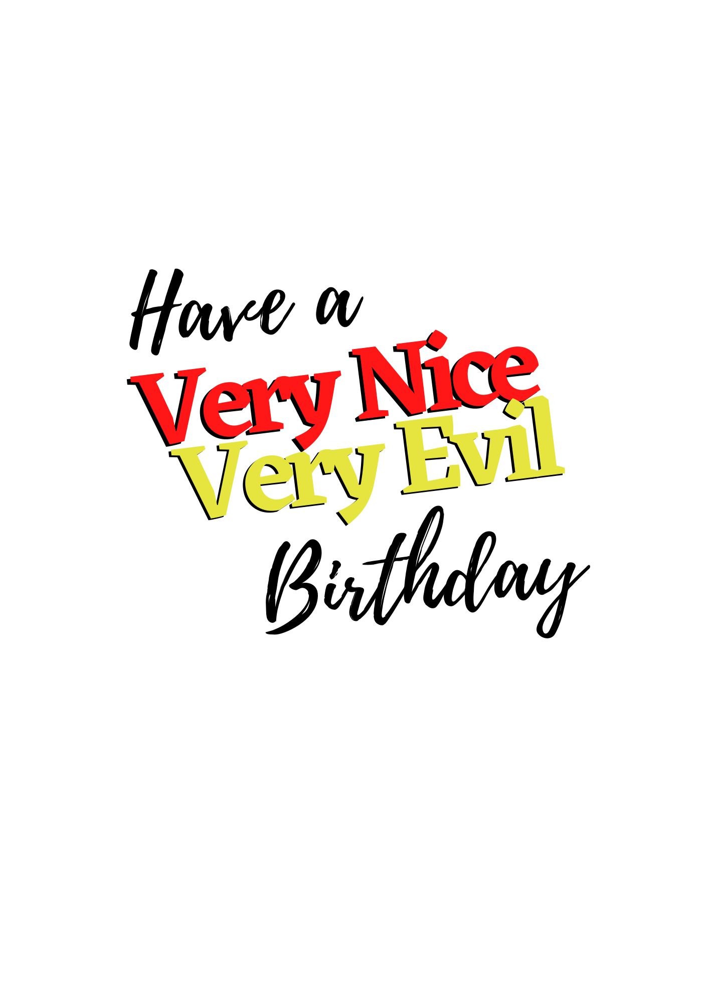 AEW Danhausen Very Nice Very Evil A5 Birthday Card