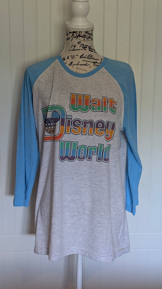 Walt Disney World Blue 3/4 Lenght sleeve T-Shirt - M - Mens