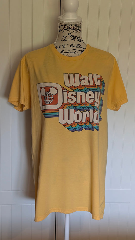 Walt Disney World Retro Yellow T-Shirt - L - Mens