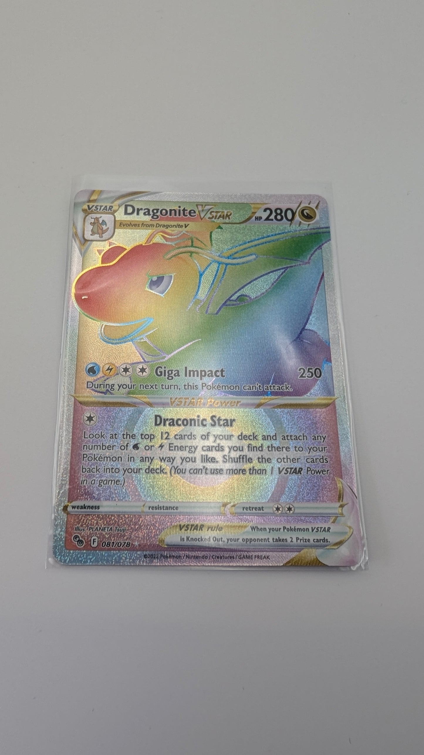 Pokemon TCG - Dragonite VStar  081/078 - Rainbow Full Art Card