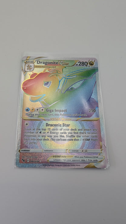 Pokemon TCG - Dragonite VStar  081/078 - Rainbow Full Art Card