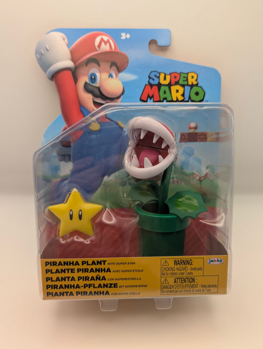 Super Mario Action Figure - Piranha Plant with Super Star