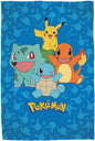Pokemon Kanto Starters Fleece Blanket - 130 x 160cm