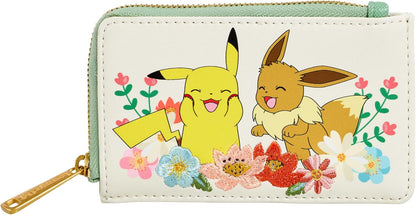 Pokemon Loungefly - Pikachu & Eevee Floral Wallet Purse