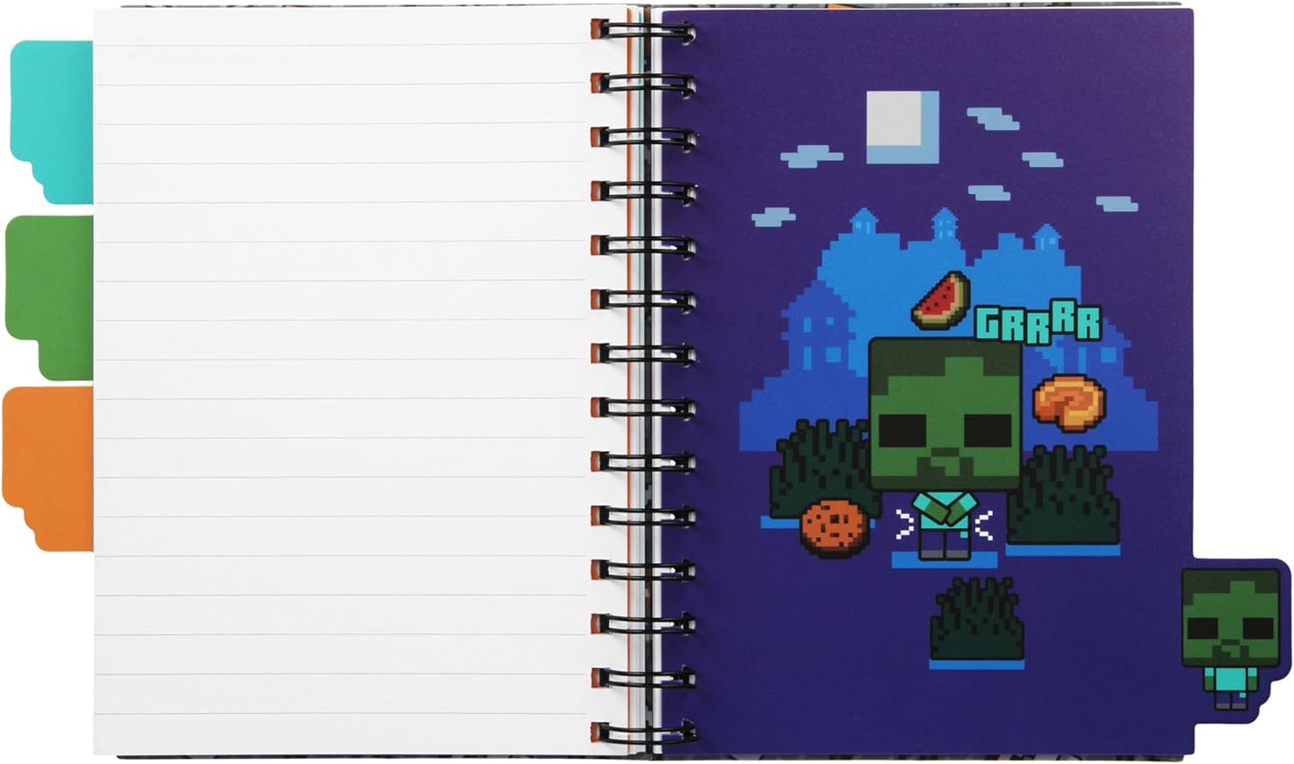 Minecraft Notebook Stationery  A5 Spiral Bound Planner with Dividers and Ruler