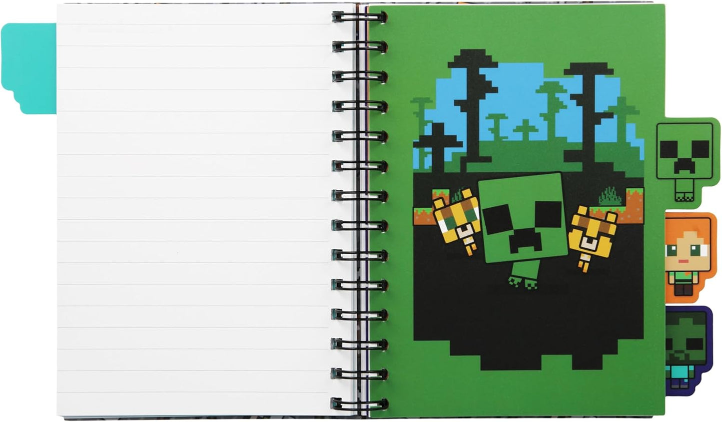 Minecraft Notebook Stationery  A5 Spiral Bound Planner with Dividers and Ruler