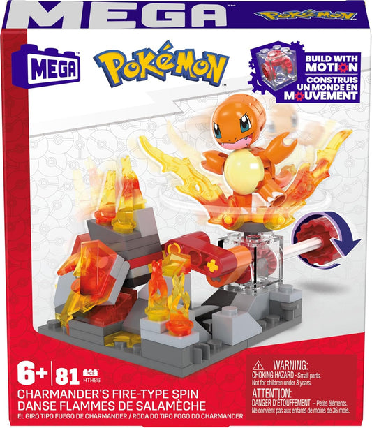 Mega Pokemon Building Blocks - Charmander's Fire Type Spin - 81 Pieces