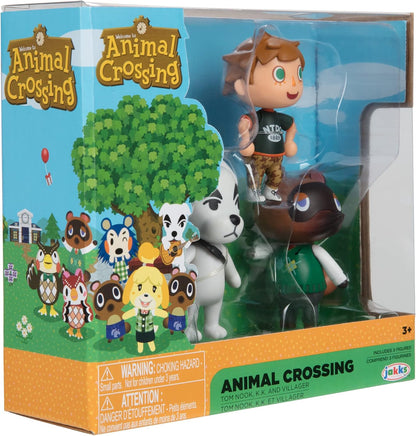 Animal Crossing Action Figure Pack - Tom Nook, K.K. and Villager - 6cm