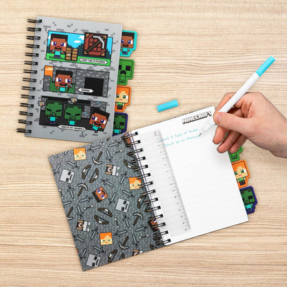 Minecraft Notebook Stationery  A5 Spiral Bound Planner with Dividers and Ruler