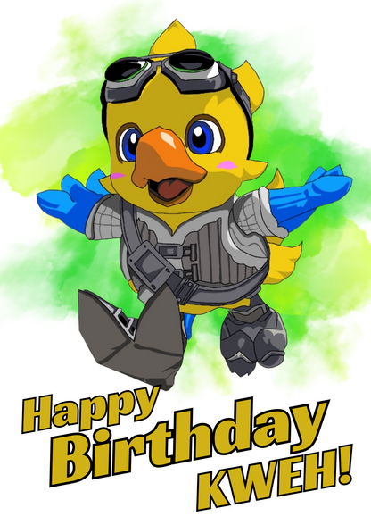 Final Fantasy XIV 14 Alpha the Chocobo Birthday A5 Card