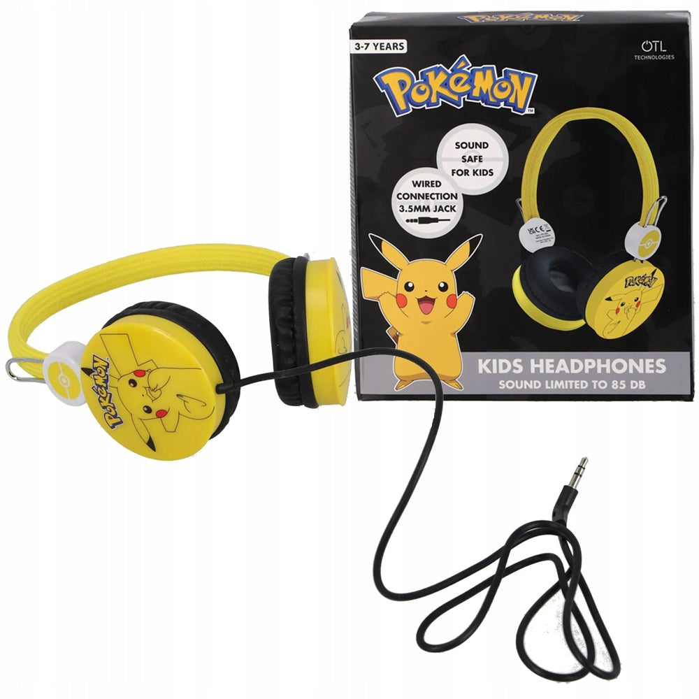 Pokemon Pikachu Kids Headphones - 3-7 Years - Limited to 85 DB