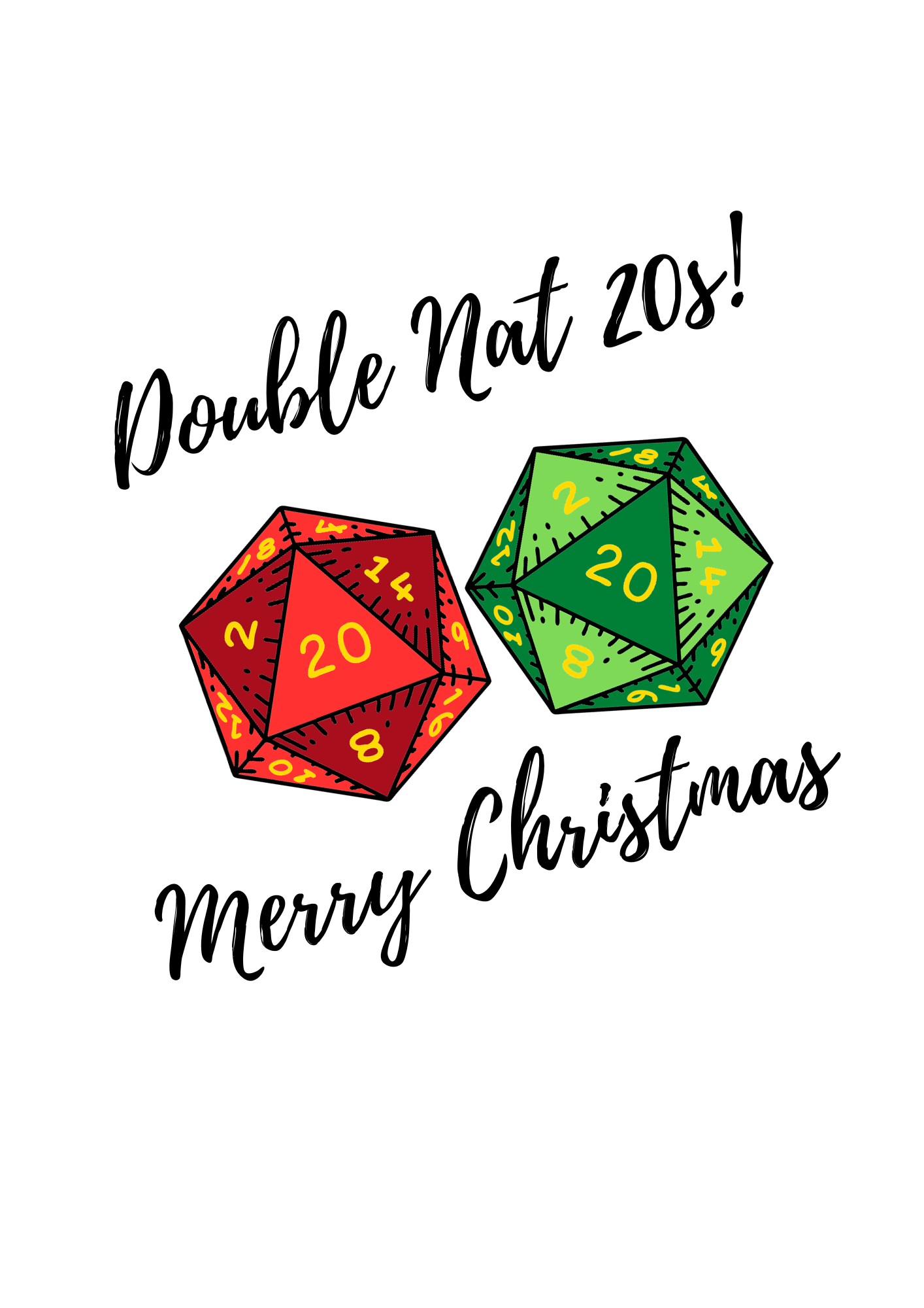 Matt Mercer Natural 20 Critical Role Christmas A5 Card