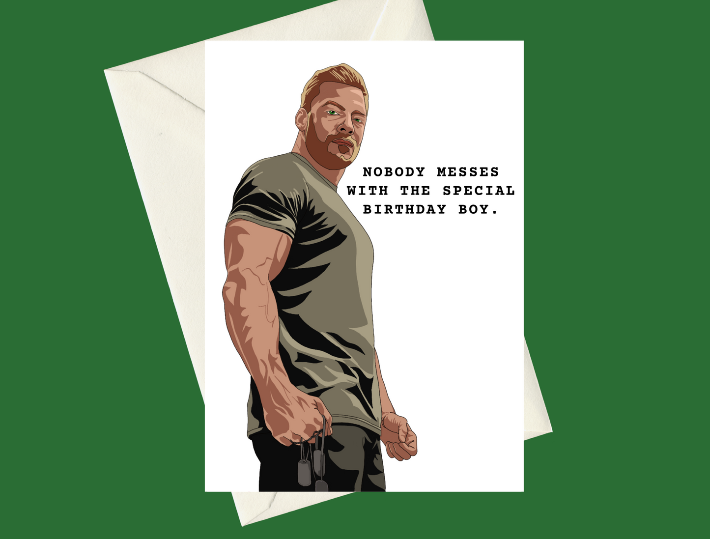 Alan Ritchson Reacher Inspired Birthday A5 Card (Customizable)