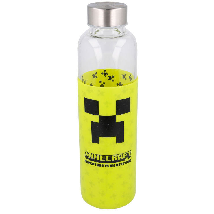 Minecraft Glass Bottle (w/ Silicone Cover) - 585ml