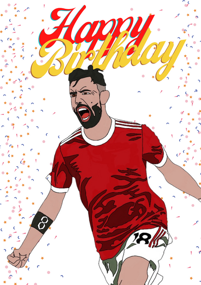 Bruno Fernandes Manchester United A5 Birthday Card