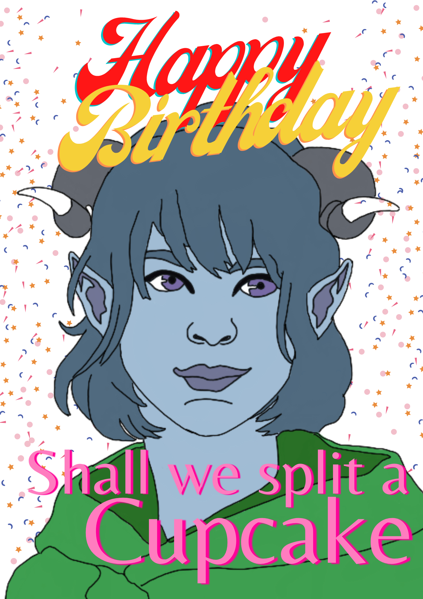 Jester Critical Role "Cupcake" A5 Birthday Card