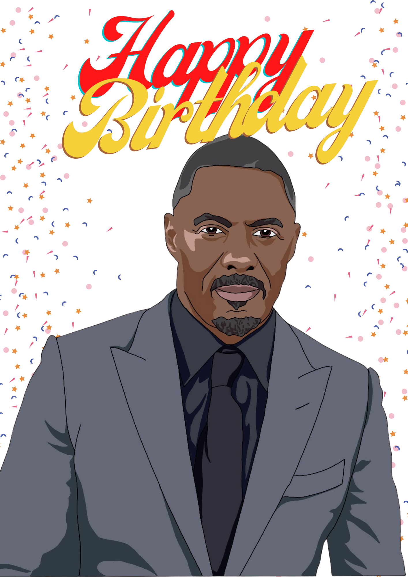 Idris Elba Birthday A5 Card