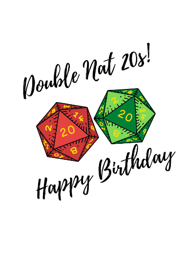 Matt Mercer Natural 20 Critical Role Birthday A5 Card