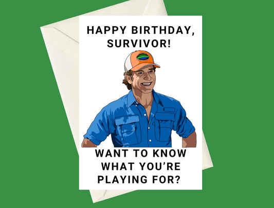 Survivor Jeff Probst 2023 Catchphrases A5 Birthday Card