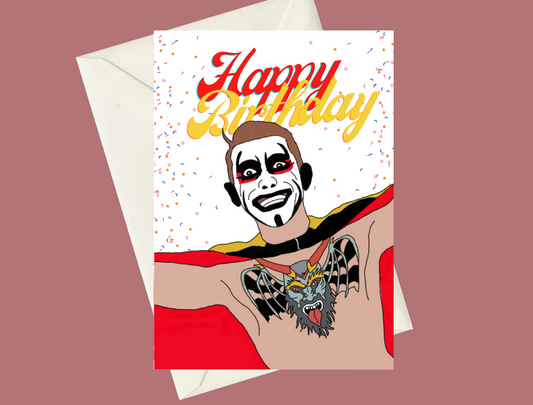 AEW Danhausen Very Nice Very Evil A5 Birthday Card