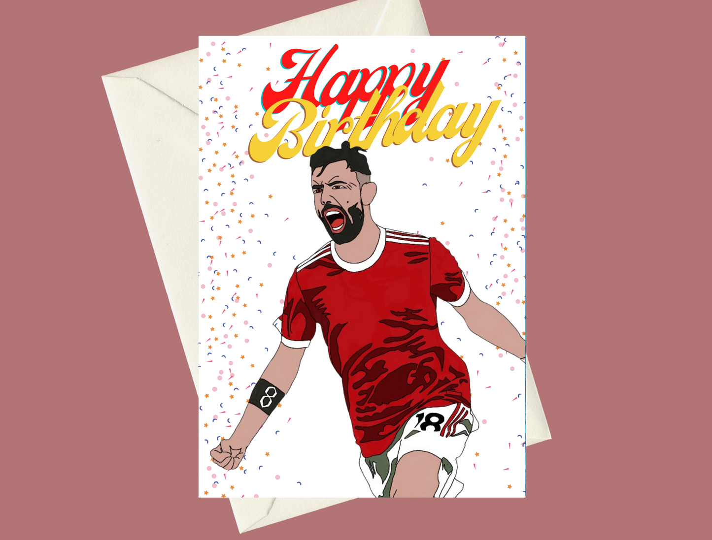 Bruno Fernandes Manchester United A5 Birthday Card