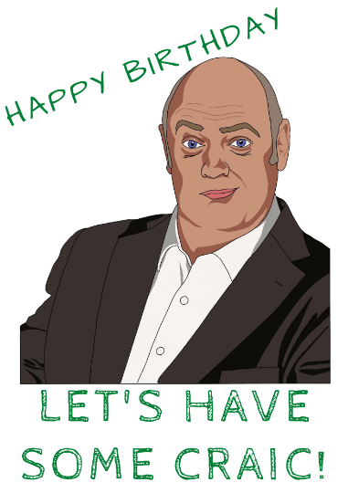 Dara O Briain Lets Have Craic Mock the Week Comedian Birthday A5 Card